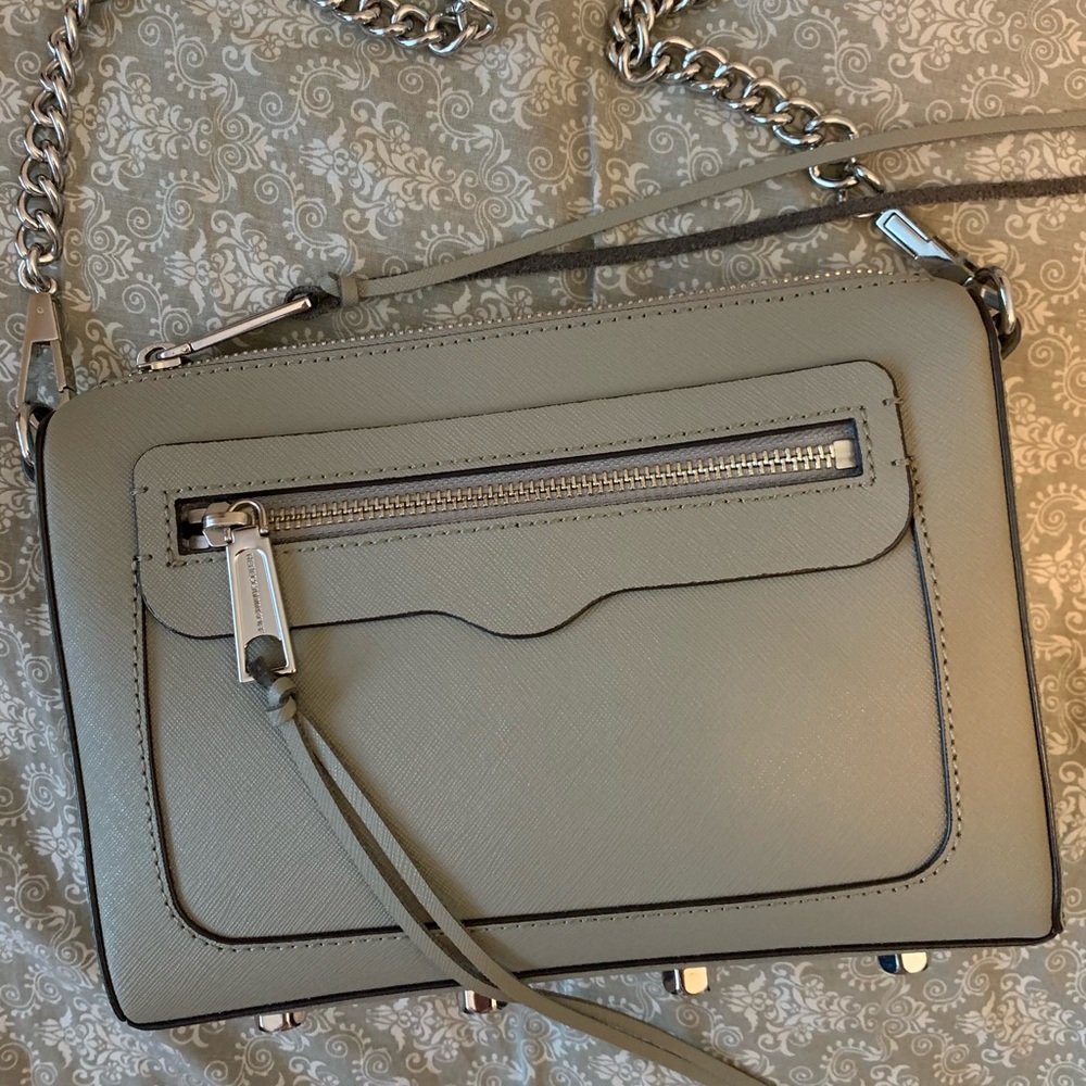 Rebecca Minkoff Avery leather crossbody soft grey
